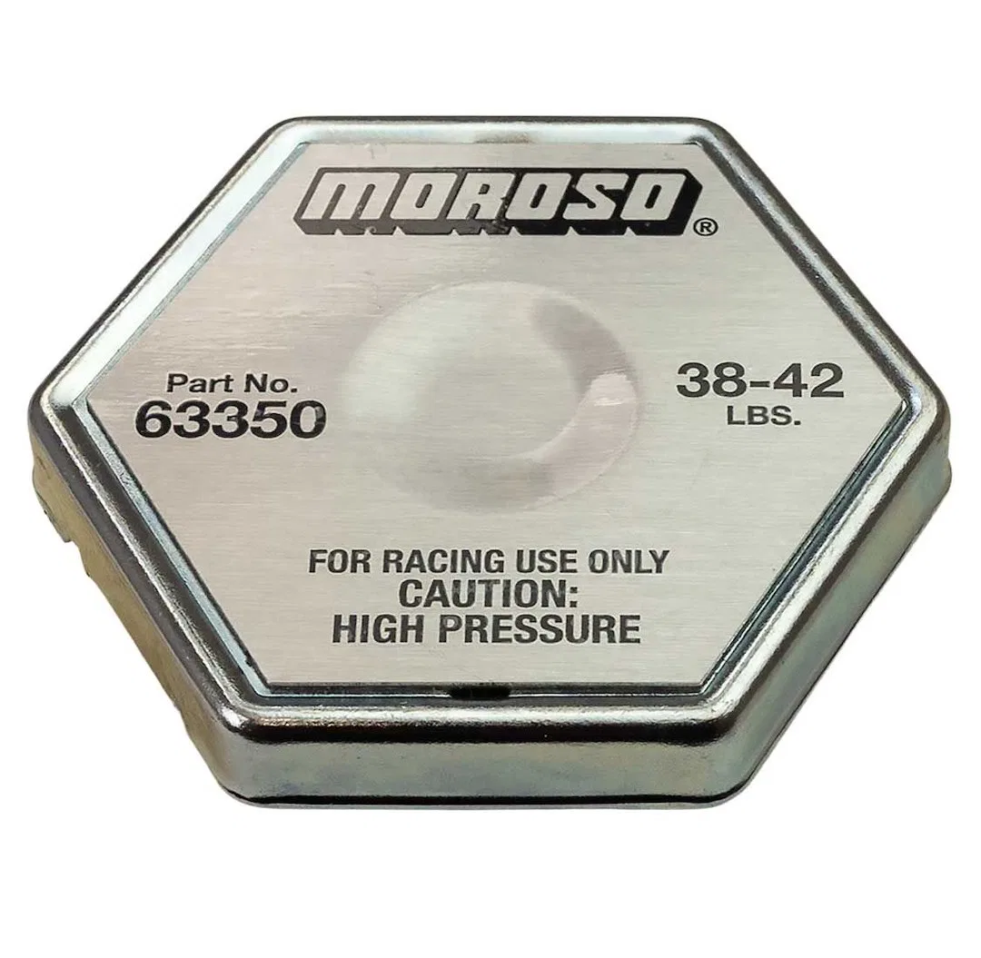 63350 – MOROSO Radiator Cap, 38 To 42 PSI Maximum Pressure Hexagon Without Safety Release Lever Steel Moroso Logo Fit...